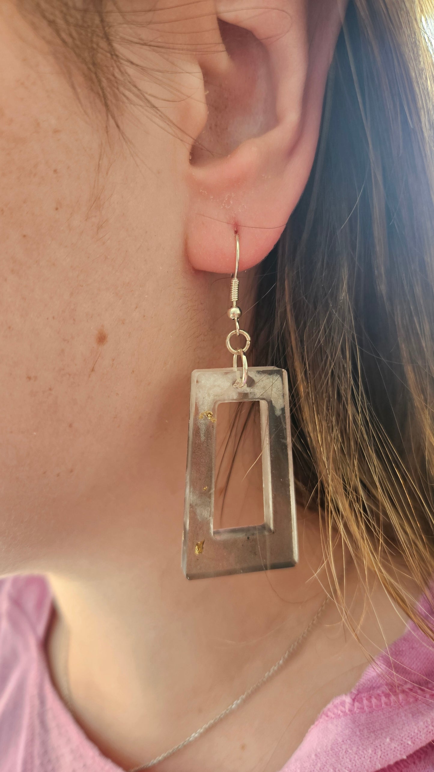 Boucle d'oreille rectangle